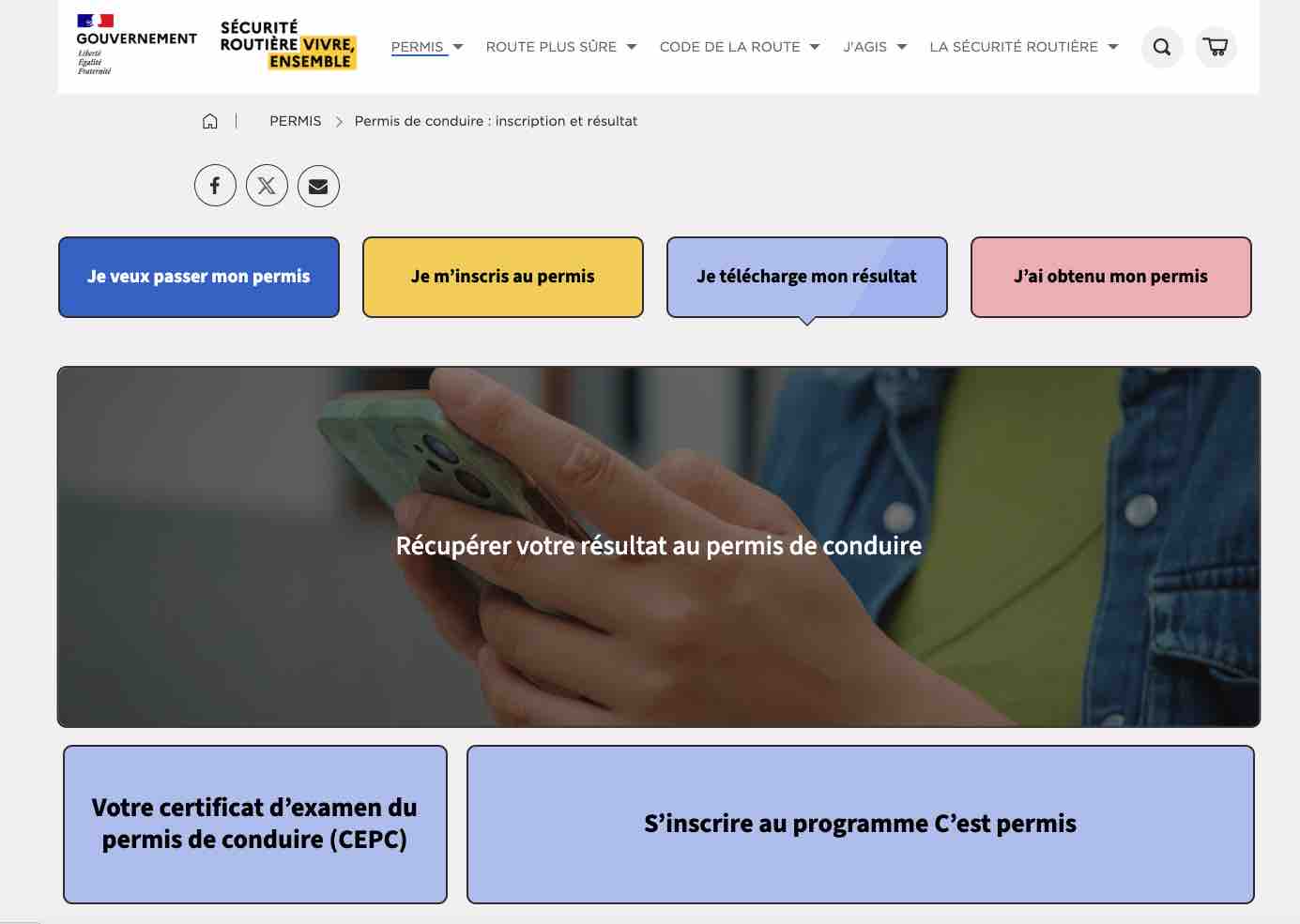 resultat permis de conduire